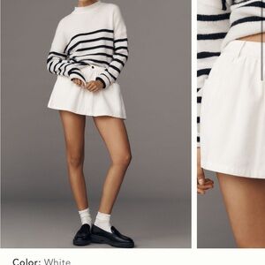English Factory white denim mini skirt